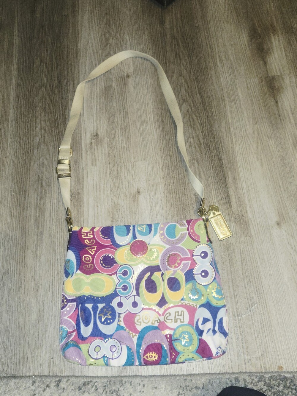 Coach Poppy Multicolor Graphic Crossbody Bag Rare